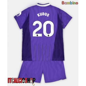 Tottenham Hotspur Mohammed Kudus #20 Terza Maglia Bambino 2026-27 Manica Corta (+ Pantaloni corti)